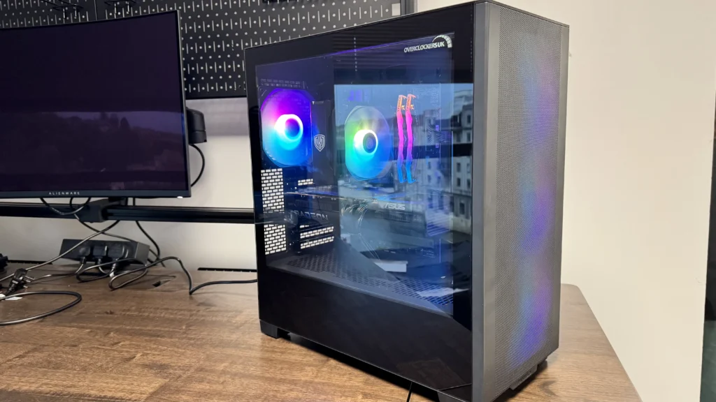 Rear view showing cable management.