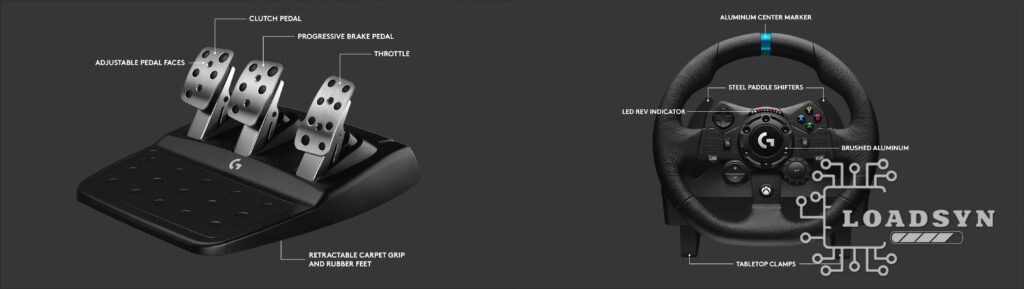 G923 wheel and pedals setup