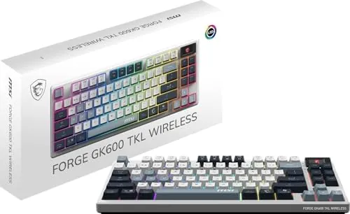 MSI FORGE GK600 TKL WIRELESS SKY - MECHANICAL LINEAR SWITCHES