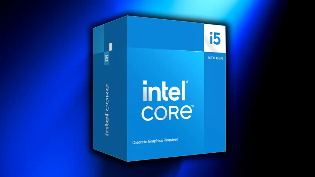 Intel Core i5 14th Gen box with text Discrete Graphics Required