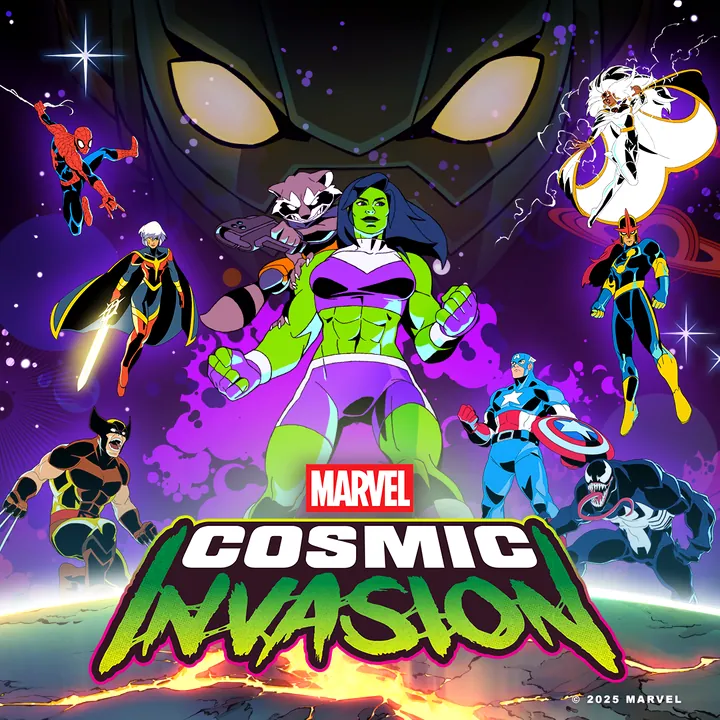 MARVEL Cosmic Invasion She-Hulk and Rocket Raccoon Square Key Art