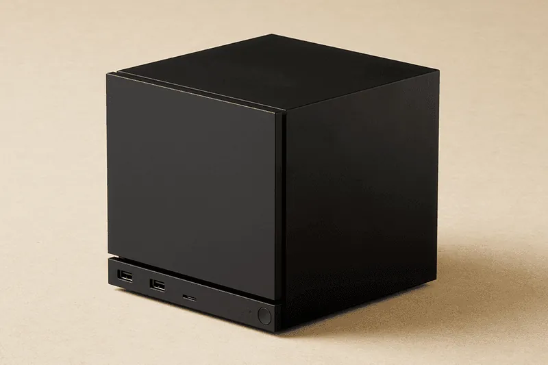Image of the new Steam Machine cube design.