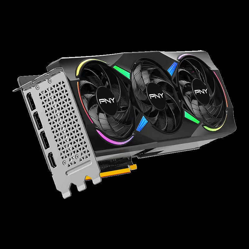 PNY RTX 5070 Ti Triple Fan ARGB Overclocked GPU Right Angle