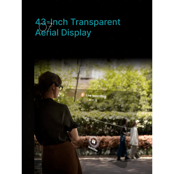 RayNeo X3 Pro worn by a person, showing the central camera placement