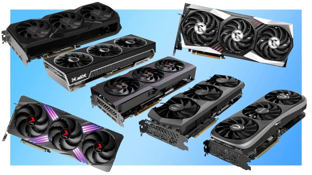 A selection of graphics cards