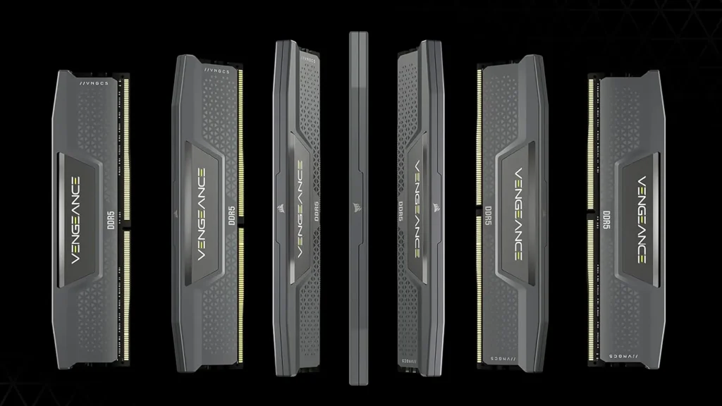 Corsair Vengeance DDR5 RAM sticks shown on a black background