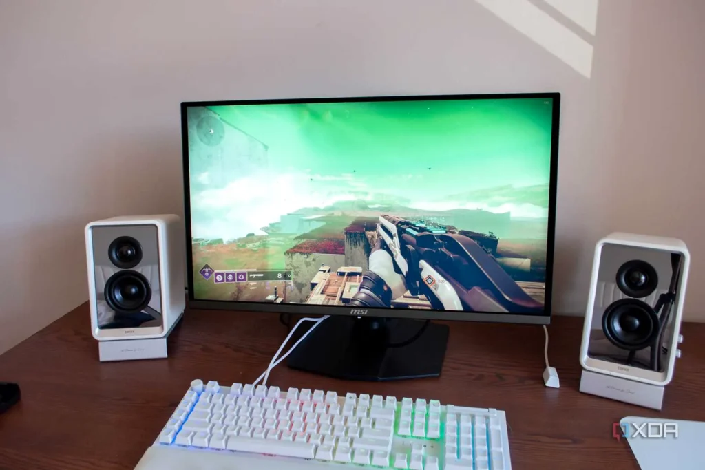 MSI-272URX-QD-OLED on desk