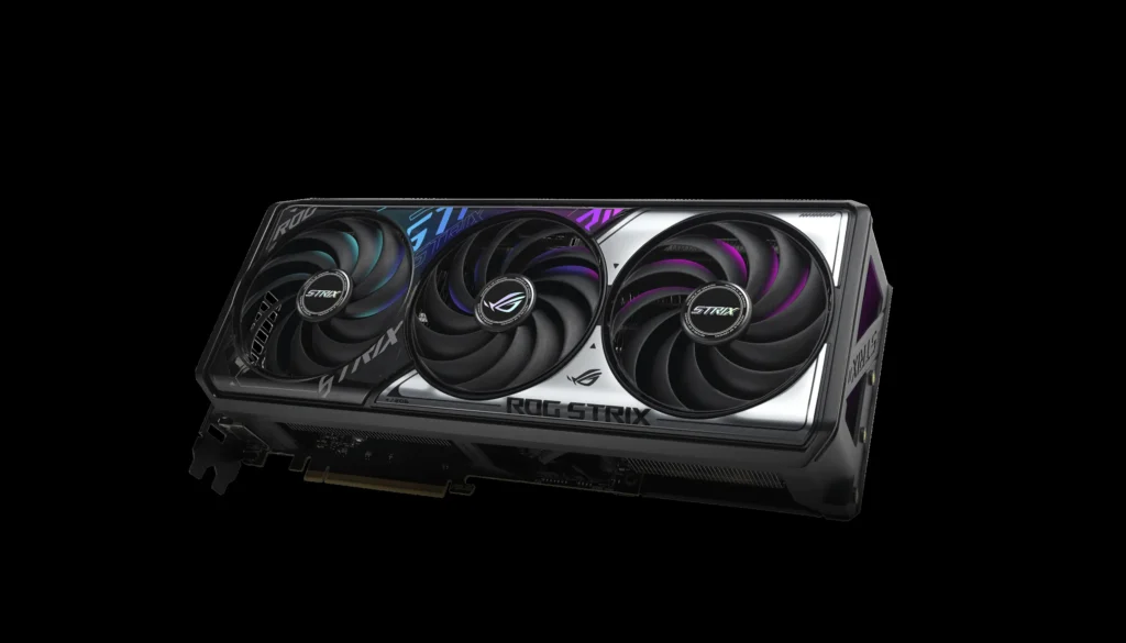 ROG Strix GeForce RTX 5070 Ti cooling system with key features highlighted