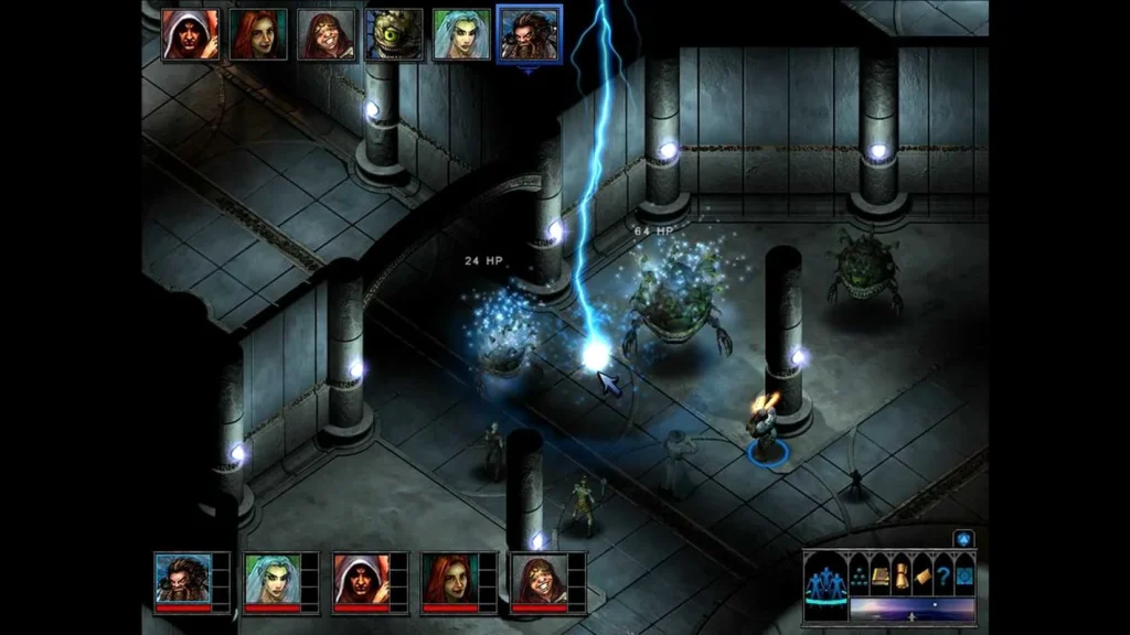 Gameplay screenshot from the re-released Temple of Elemental Evil, showing combat.