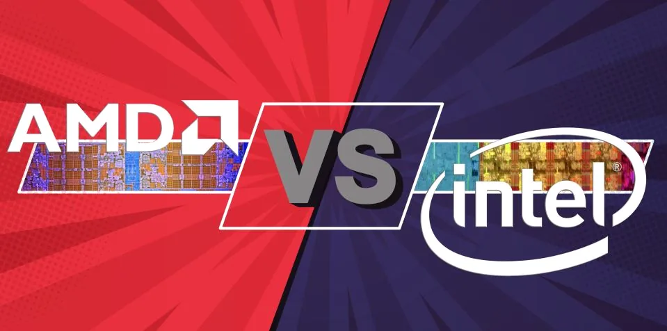 Intel vs AMD CPU comparison graphic