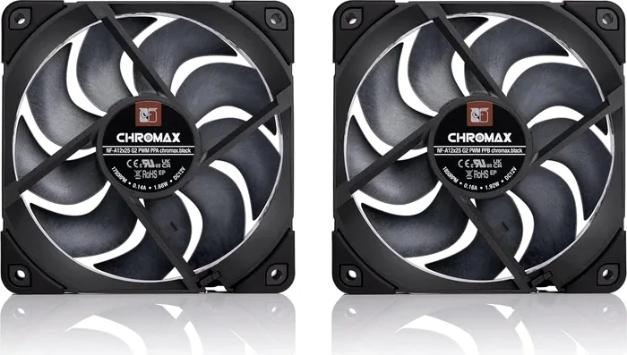 Noctua NF-A12x25 G2 PWM SX2-PP chromax.black, 120mm, 2er-pack
